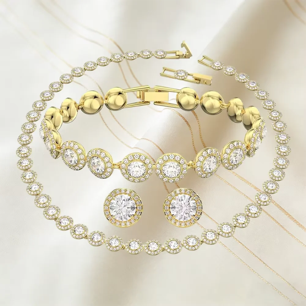 2026 Luxury Jewelry for Women, Fashionable Colored Gemstone Necklaces, Bracelets, Earrings, Banquet Party Gift