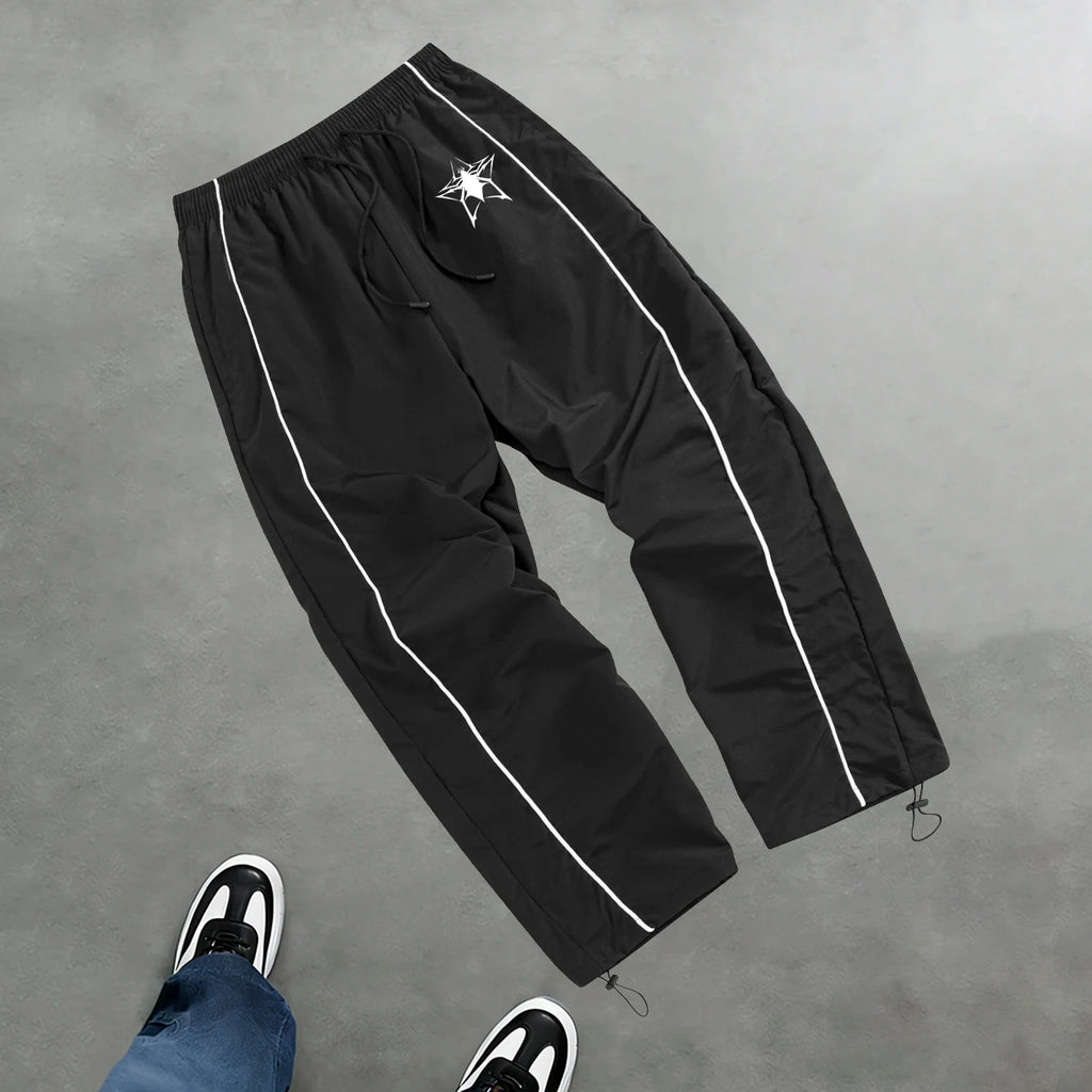 Men's Spider Print Sports Pants Summer Breathable Drawstring Pants
