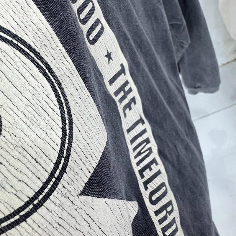 Autumn Fashion Saint High Quality KLF Letter Printed Vintage T Shirt Men