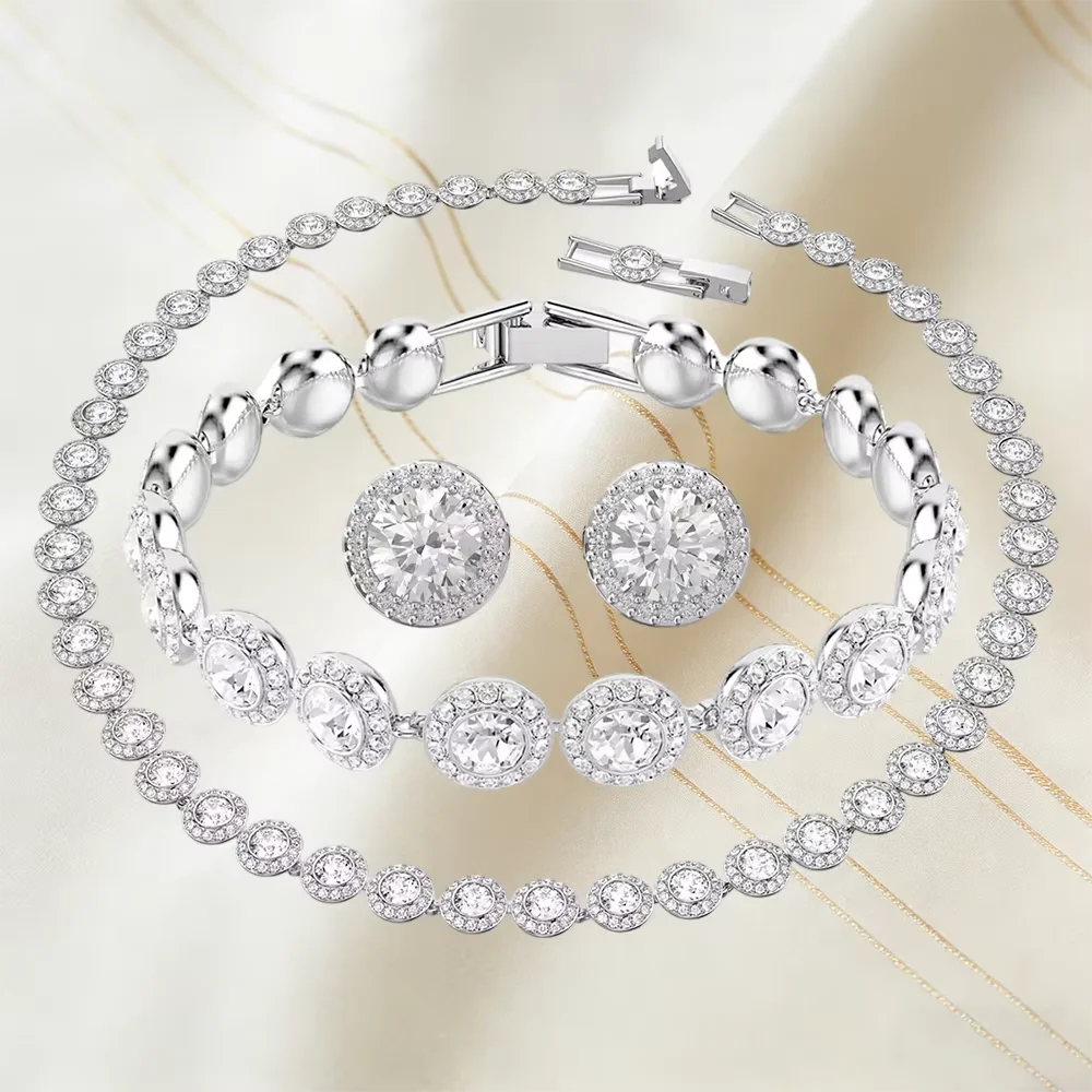 2026 Luxury Jewelry for Women, Fashionable Colored Gemstone Necklaces, Bracelets, Earrings, Banquet Party Gift