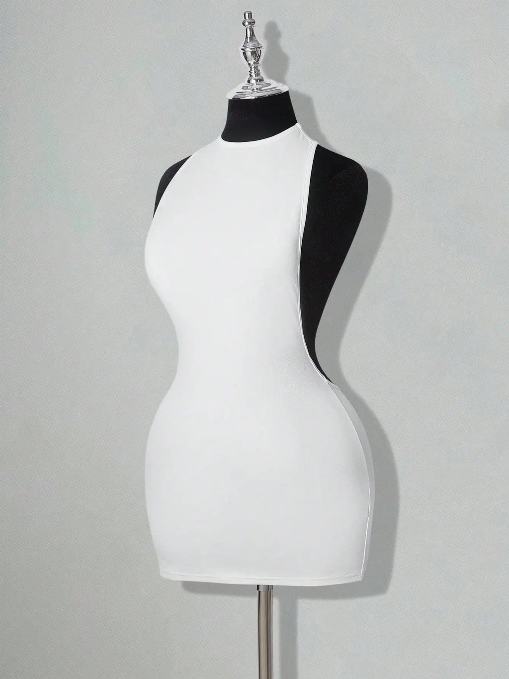 White Bodycon Mini Dress with Criss-Cross Backless Design