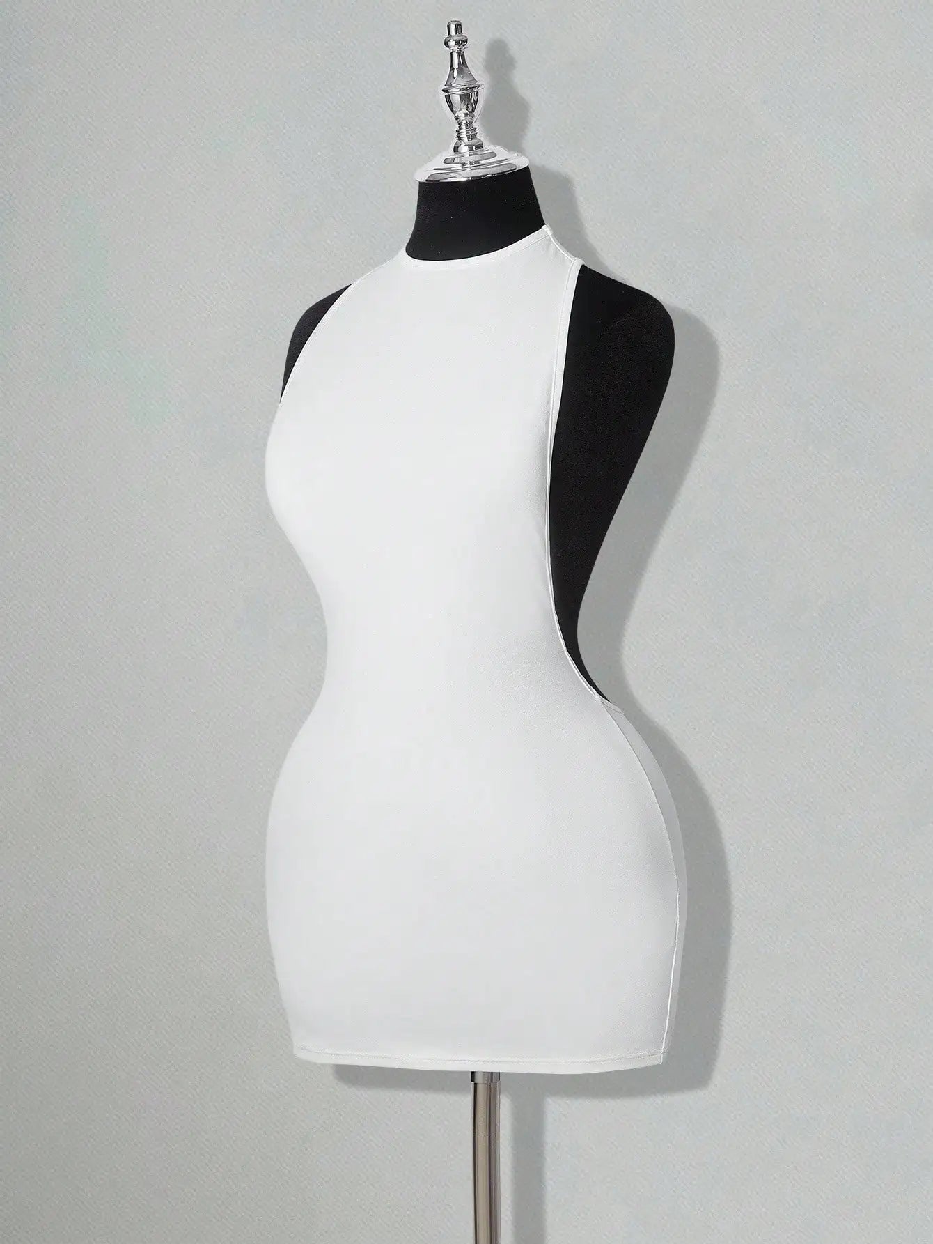 White Bodycon Mini Dress with Criss-Cross Backless Design