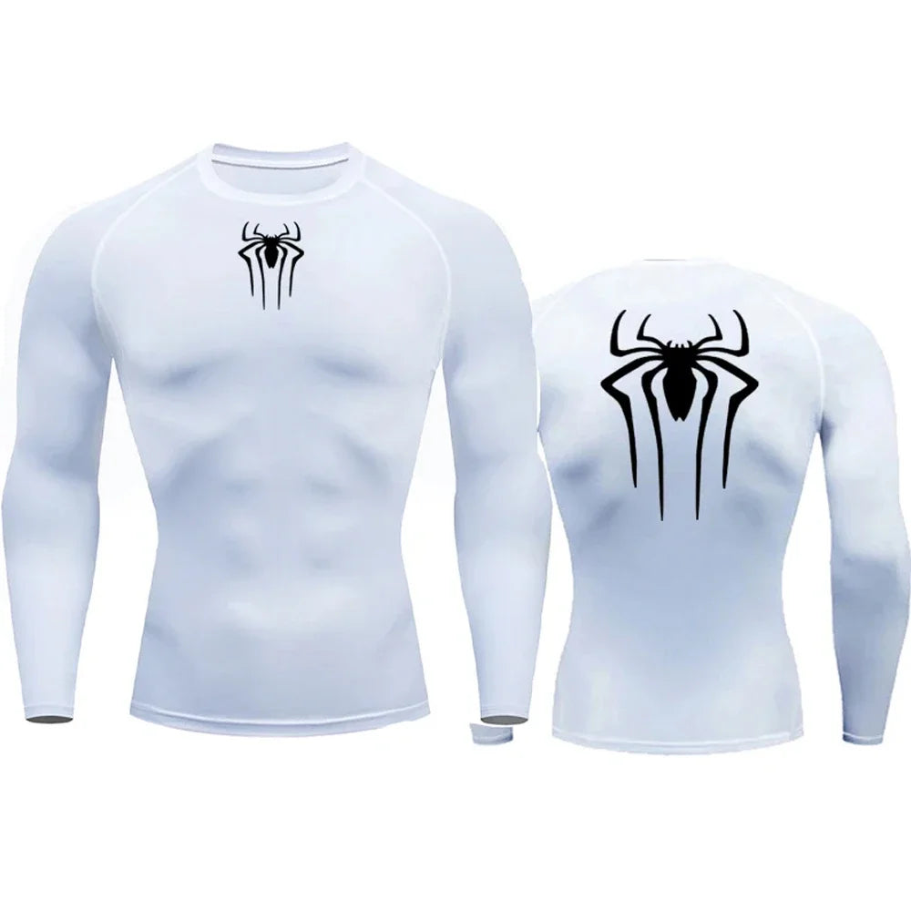 Men's Compression Spider Printed T-Shirt Sports Muscle