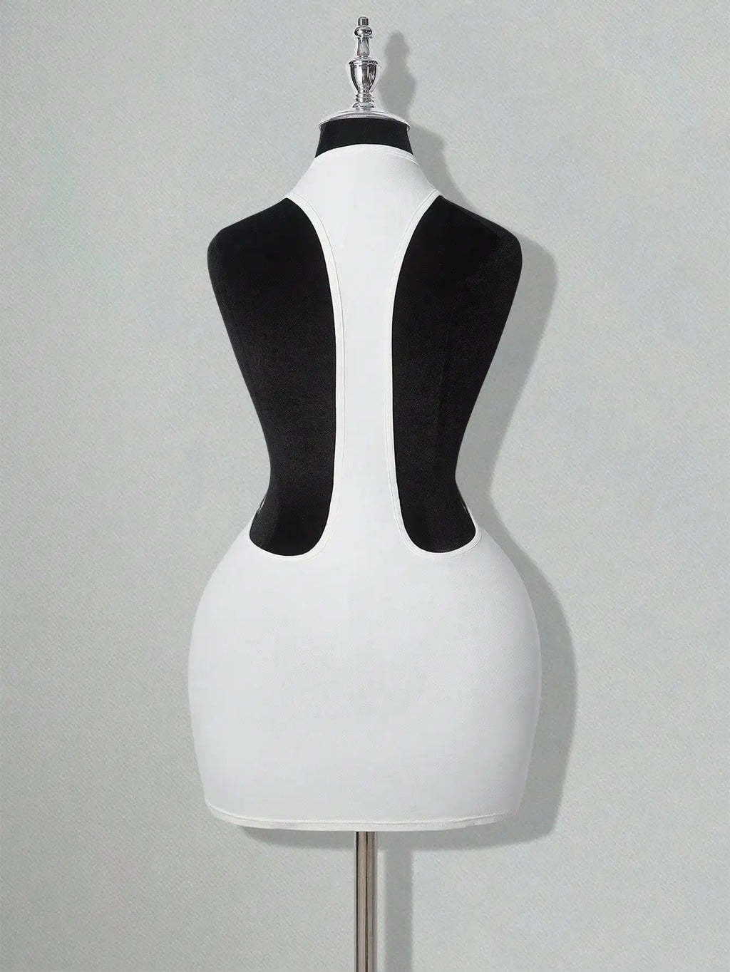 White Bodycon Mini Dress with Criss-Cross Backless Design
