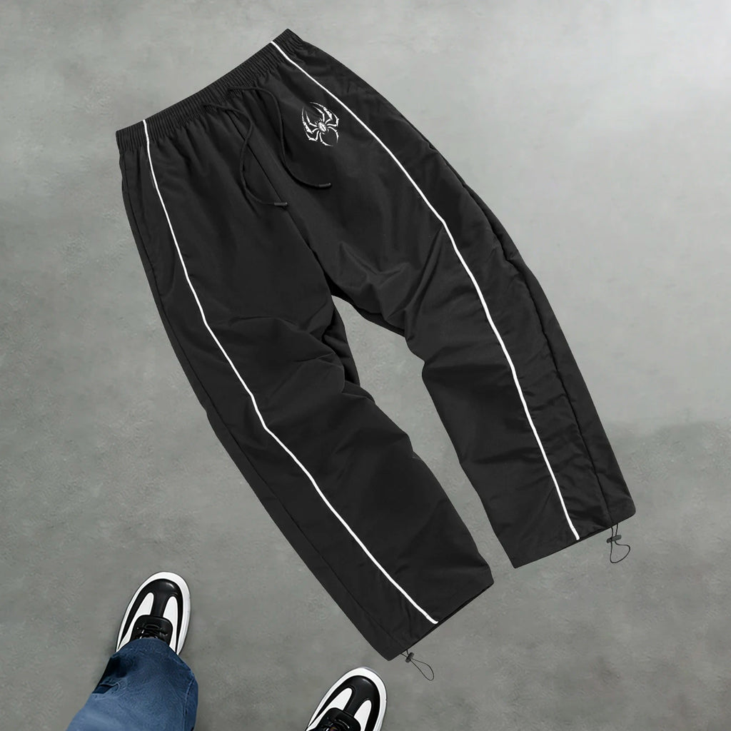 Men's Spider Print Sports Pants Summer Breathable Drawstring Pants