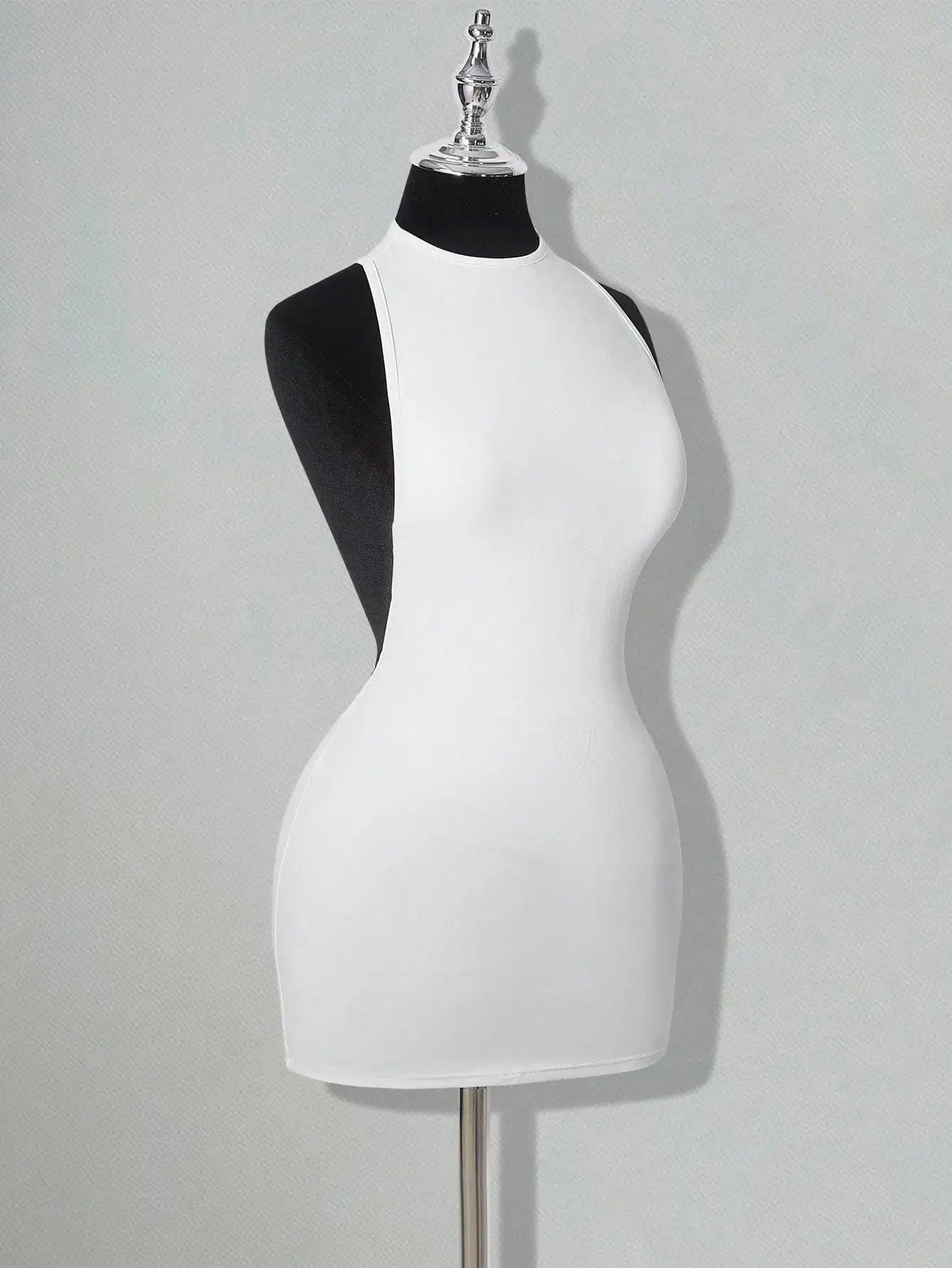 White Bodycon Mini Dress with Criss-Cross Backless Design